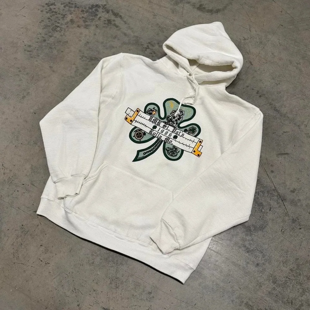 Vintage Fraternity Shamrock‎ Hoodie Large
